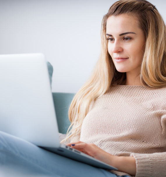 woman using a computer